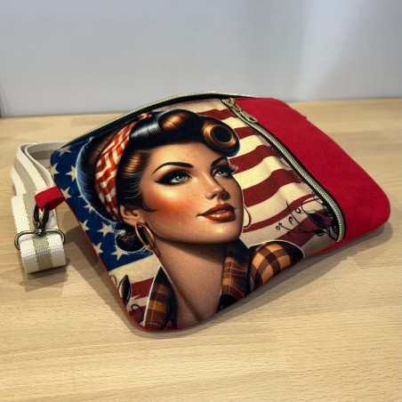 Sac à bandoulière pin-up vintage américaine – fait main | Vinyle-Bag