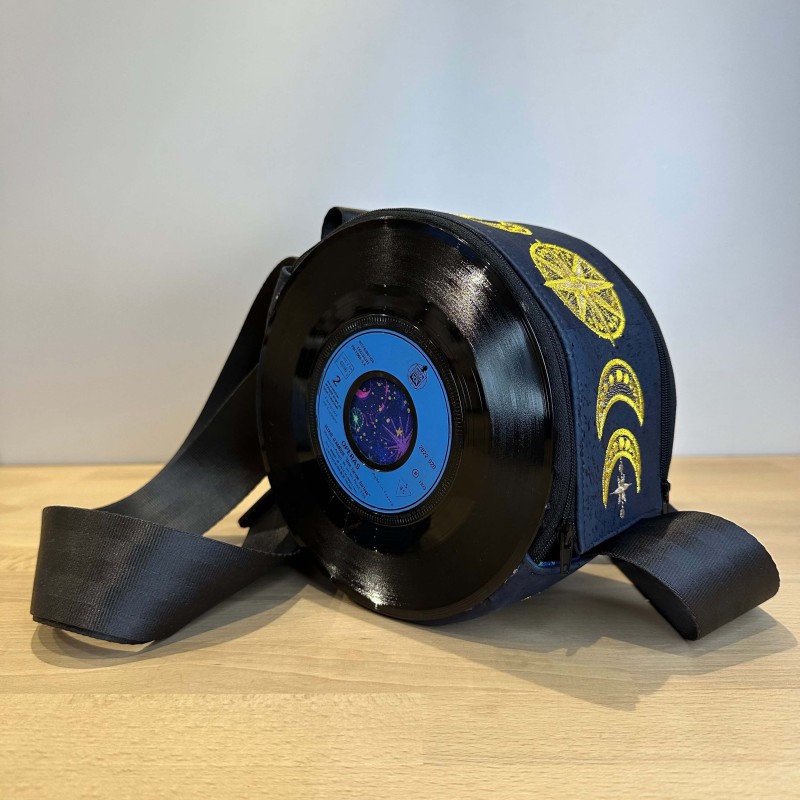 Sac vinyle céleste lunes & étoiles – fait main | Vinyle-Bag