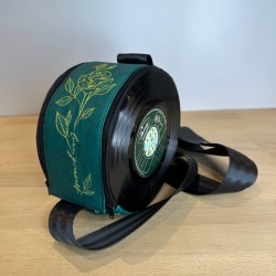 Sac vinyle botanique brodé – fait main | Vinyle-Bag