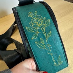 Sac vinyle botanique brodé – fait main | Vinyle-Bag