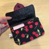 Porte-monnaie rockabilly cerises – Fait main | Vinyle-Bag