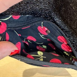 Porte-monnaie rockabilly cerises – Fait main | Vinyle-Bag