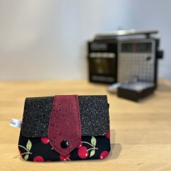 Porte-monnaie rockabilly cerises – Fait main | Vinyle-Bag