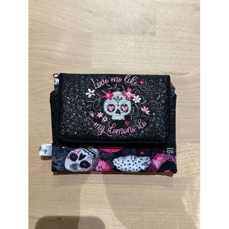 Portefeuille rock femme Skull – Portefeuille compact Vinyle-Bag