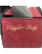 Sac en disques vinyles 45 tours en liège